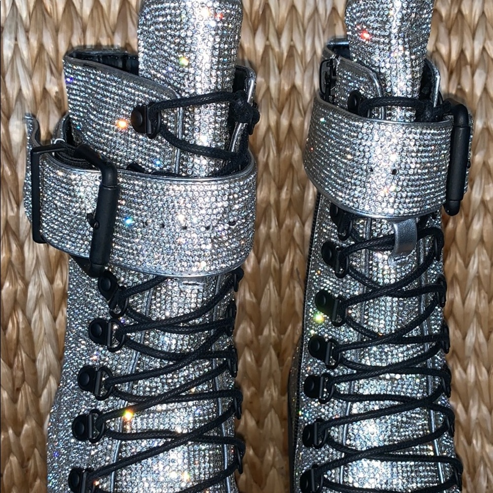 NIB ✨Dolls Kill ✨ Crystal Rhinestone Traitor Boots - Picture 8 of 8